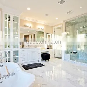 Inexpensive High Gloss Natural Stone White China Marble Tile thumbnail-1