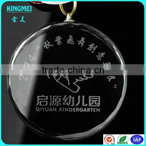 KM-XP09 2016 New Arrival Round Shape Small Glass Crystal Medal thumbnail-2