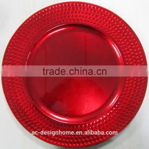 RED FOIL PP PLASTIC CHARGER PLATE thumbnail-1