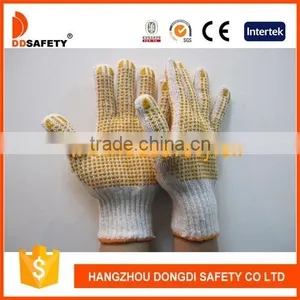 Guantes Tejidos 7G Bleach Cotton Knit Yellow PVC Dots Safety Gloves thumbnail-1