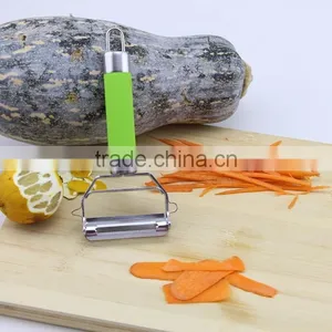 Hot Sale Two Blades Green Rubber Handle Peeler thumbnail-2