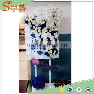Artificial Flower for Wall Decoration/ SongTao 20160802 Wholesale Rose Flower Wall Artificial White Flower Wedding thumbnail-4