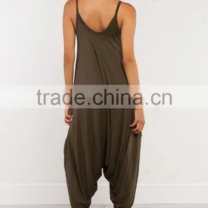 Women Apparel Suppliers Women Loose Fit Harem Tank Romper Round Neck One Piece Spaghetti Strap Jumpsuit Wholesale thumbnail-4
