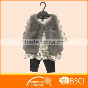 Baby 3 Pcs Set Fur Vest Wholesale Baby Girl Clothing Set thumbnail-1