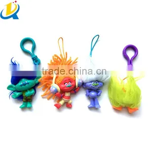 2016 Popular New Movie Custom Cartoon Cute Pvc Trolls Toy Keychain thumbnail-1