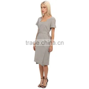 Ladies Dress Tailor Linen Dress for Cocktail Evening Party Dress thumbnail-3