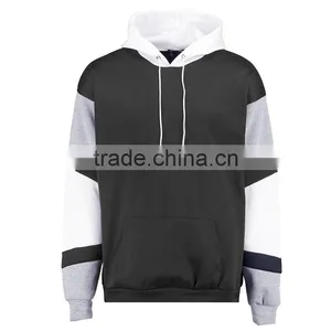 Wholesale Mens Oversized Hooded Sweatshirt Block Sleeve Supreme Hoodie Custom Logo thumbnail-4