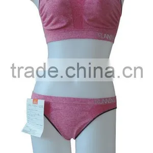 Hot Sale Pink Nude Seamless Woman Underwear Ladies Melange Sport Bra thumbnail-1
