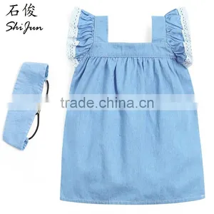 ShiJ Baby Girls Dress Set Demin Vintage Summer Cotton Baby Clothing thumbnail-1