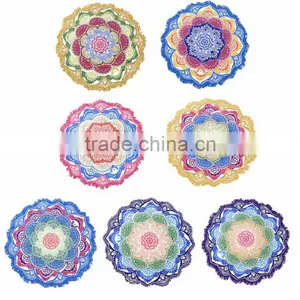 Mandala Beach New Tassel Towel Large Lotus Print Round Yoga Mat 150cm Blanket thumbnail-1