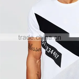 Guangzhou Shandao OEM Manufacturer Hot Sale 180g Polyester Cotton Color Block Short Sleeve O-Neck Men T Shirt thumbnail-4