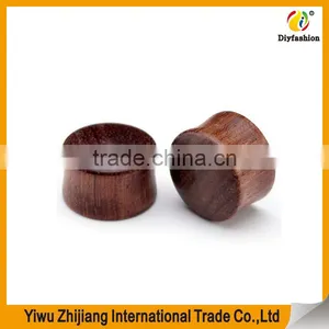 Natural Organic Sono Wood Doule Flared Saddle Plug Gauge Ear Stretchers thumbnail-2