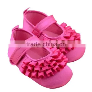 Pretty Infant Baby Girl Shoes With Red Flower thumbnail-3
