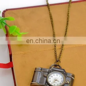 Pocket Watch Camera Pendant Necklace Quartz Antique Bronze Alloy Watch Long Chain Necklace Birthday Gift thumbnail-6