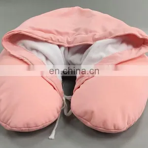 Meet ICTI Standard Custom u Shape Travel Neck Pillow With Hat Promotion Wholesale Soft Plush Pillow Neck thumbnail-6