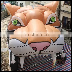 2017 New Design Inflatable Tiger Tunnel For Sprots Entrance Tiger Head Tent On Sale thumbnail-1