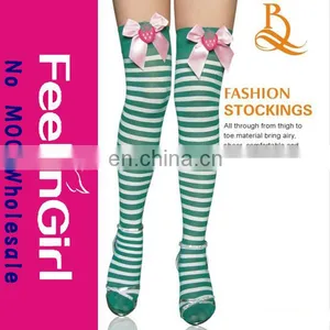 Wholesale Green White Stripe Compression Stocking thumbnail-1