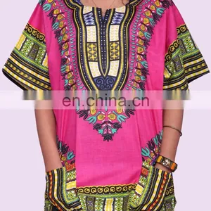 Indian Latest Dashiki Mens Shirt African Top Hippie Vintage Boho Tribal Womens Blouse thumbnail-2
