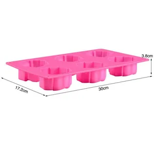 Free Sample Food Grade Heat Resistant Nontoxic Silicone Cake Mold Baking Mousse Pudding Mold Tool Rose Shape 6holes thumbnail-1