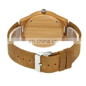 Latest Genuine Leather Watch Bamboo Watch Wooden Watch thumbnail-2