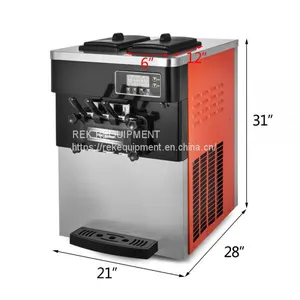 Commercial 3 Flavors Soft Ice Cream Machine 20-28kg/h Cones Maker thumbnail-3