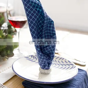 Cheap Bulk Napkin Ring Holders Sliver and Gold Diamond Napkin Rings for Weddings thumbnail-2