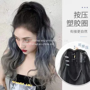 Wig Ponytail Female Curly Hair Big Wave Dyeing Grip Style Korean Fashion Natural Lifelike Ultra Light Long Hair High Ponytail thumbnail-3