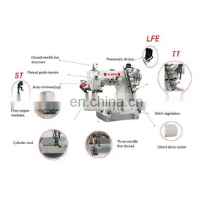 LT 600D-01PUT-ST DIRECT DRIVE HIGH-SPEED CYLINDER BED PNEUMATIC INTERLOCK SEWING MACHINE WITH AUTO-TRIMMER WITH AUTO-THREAD WIPE thumbnail-2