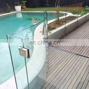 Frameless Glass Balustrades Spigots Stainless Steel Swimming Outdoor Glass Fence thumbnail-1
