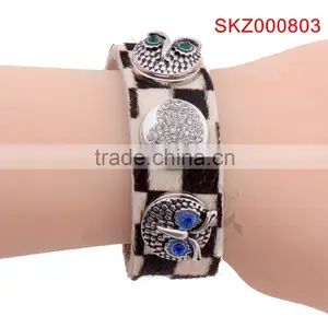 Lovely Jewelry Handmade Genuine Leather Snap Bracelet for Men SKZ000801 (custom Logo) thumbnail-3