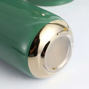 Natural Fresh Green And Gold Electroplate Beatiful Shape Ceramic Flower Vase For Display Case thumbnail-2