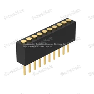 Dnenlink 1.27mm Pitch Single Row H4.0mm Plane Contact Straight Female Header DIP Type PogoPin Header thumbnail-1