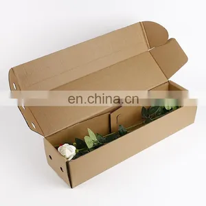 Kraft Folding Mailer Boxes Brown Corrugated Paper Corrugated Board Box for Flower Packing thumbnail-4