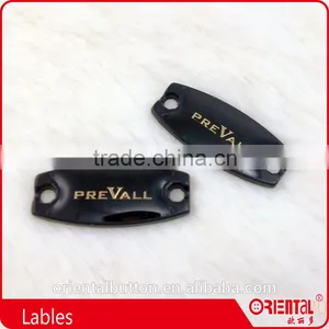 Clear Enameled Metal Logo Black Lables for Men Suits thumbnail-1