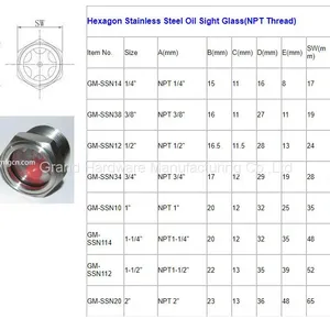 Bsp G3/4 Inch Stainless Steel 304 Oil Level Sight Glass Liquid Level Checking Viewports thumbnail-5
