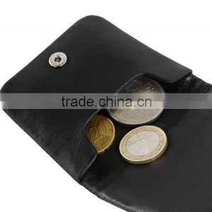 Black Soft Calf Leather Pocket Coin Holder Coin Case Coin Pouch thumbnail-5