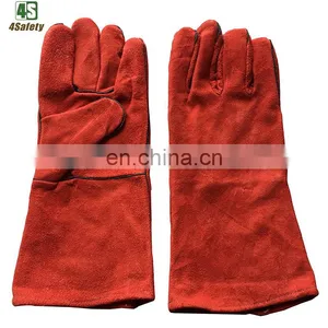 4SAFETY Long Cow Split Leather Work Welding Gloves Men For Europe Germany thumbnail-1
