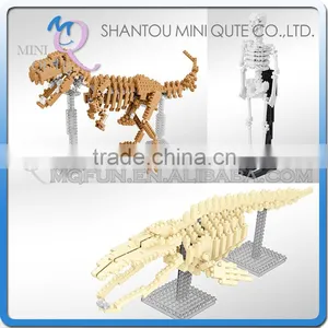 Mini Qute YZ Archaeology Shark Dinosaur Human Skeleton Diamond Block Plastic Building Block Boys Educational Toy thumbnail-1