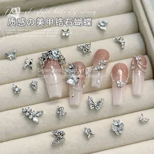 Hot Selling lz Nail Bow Jewelry, New Silver Butterfly Chain Pendant, Zircon Dragon Snake Nail Diamond thumbnail-2
