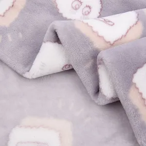 Wholesale of Spot Flannel Coral Velvet Cartoon Printed Home Clothes, Pajamas, Blankets, Home Textiles, Pillows, Slippers, Pet Clothing Fabrics thumbnail-2