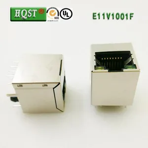 E1152E01A-YG/GY 180 Degree Vertical RJ45 Ethernet Jack Single Port With LED Light & USB Port, Copper Contacts Wall Mount Module thumbnail-5