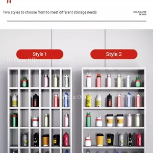 Water Flask Storage Unit (WFS168) | Rubber Protective Bottom Mats | W693×D600×H1260mm | Durable Metal Stand for University Sports Centers thumbnail-5