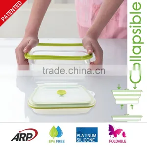800ml 100%Silicone Food Container, Vacuum Box, Foldable, Non-stick, BPA FREE, Double Colors, FDA, LFGB, DGCCRF Most Popular thumbnail-4