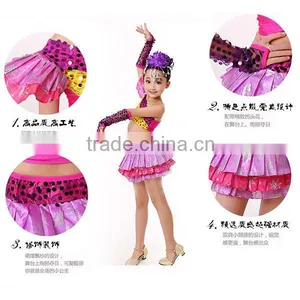 In Stock 2pcs in One Set Kids Red Latin Dance Dress Waltz Dancing Dress thumbnail-4