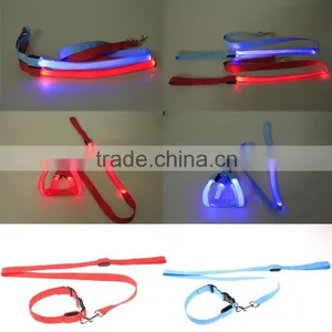 Teddy Supplies LED Luminescent Pet Leash Dog Collar Chest Harnesses thumbnail-2