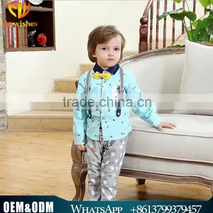2016 Trendy Korean Style Boy Child Sets Children Straped Long-sleeved + Pants Two-piece Boy Set thumbnail-1