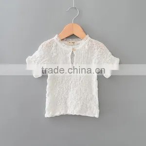 Cheap and Hot Selling Korean Style Baby Girls Tops Round Neck t Shirt Sleeveless Fold Bubble Shirts thumbnail-3