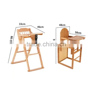 High Quality Advanced Child Adjustable Wooden Baby Feeding High Chair Lifting Baby Chair thumbnail-6