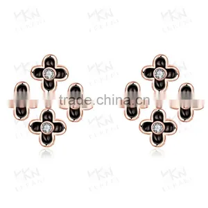 Newest Fashion Petal Crystal Earring Flower Jewelry Earring thumbnail-3
