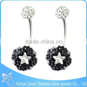 BR01746 Body Piercing Sapphire Crystal Heart Shaped 16 Gauge Navel Rings thumbnail-3